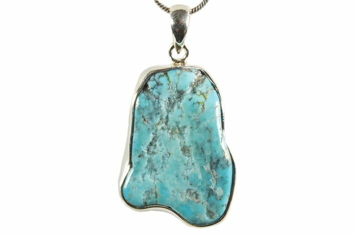 Kingman Turquoise Pendant (Necklace) - Sterling Silver #339691